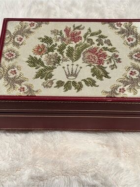 Authentic Vintage 1980s Rolex Embroidered Tapestry Presentation Watch Box